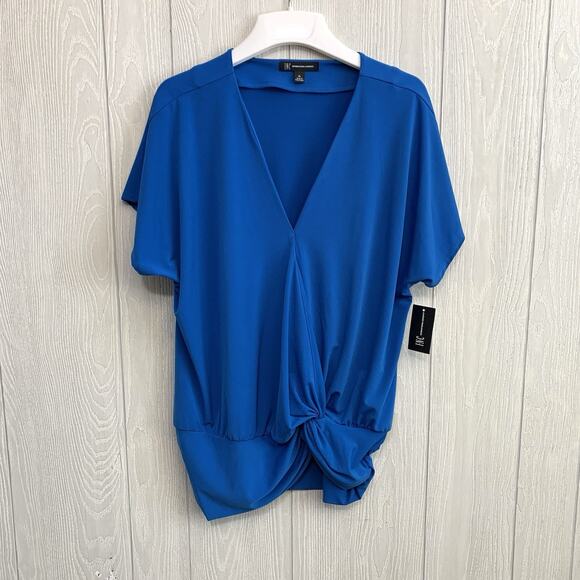 INC International Concepts Blue V-Neck Wrap Top XL NWT - Picture 2 of 6